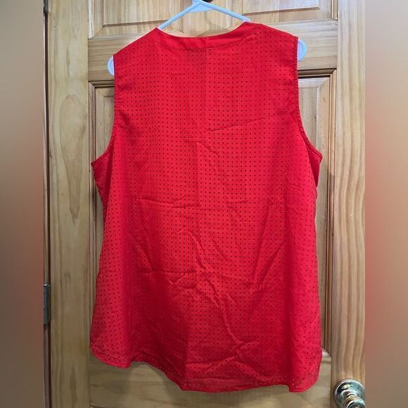 Cynthia Rowley women size 1X beautiful red orange half button blouse - Picture 7 of 10